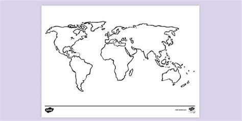 FREE! - World Map Colouring Sheet | Colouring | Colouring Sheets
