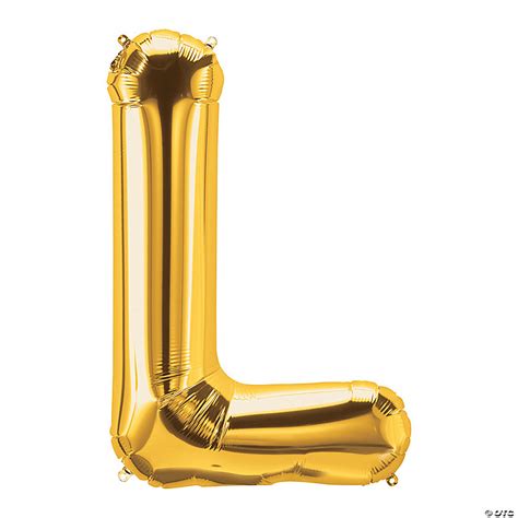 L Gold Letter 34" Mylar Balloon | Oriental Trading