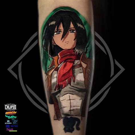 Mikasa Ackerman color tattoo | Tatuajes de animes, Tatuajes bonitos, Tatuajes tradicionales