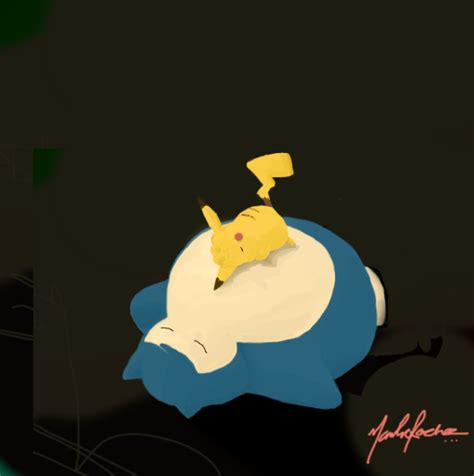 Snorlax and Pikachu by ManlioRocher on DeviantArt