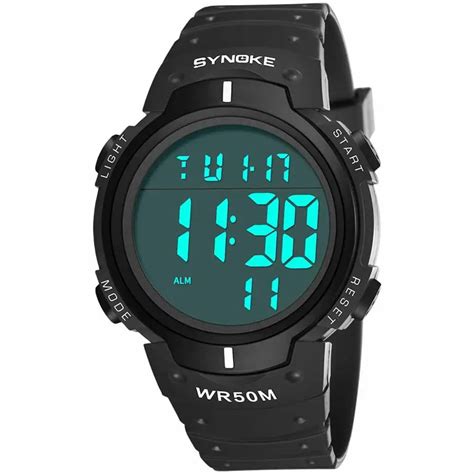 Men's Digital Sports Watch LED Display Large Face Military Watches ...