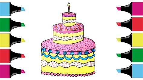 How to Draw Birthday Cake with Candles | Birthday cake with candles, Free birthday stuff, New ...