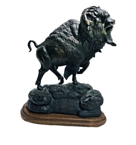 Buffalo bronze sculpture | limited edition by R. Rousu