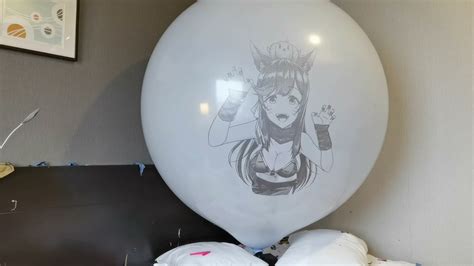 Anime balloon Over-inflating (Halloween Atago 36inch macablue) - YouTube