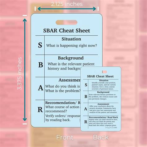 SBAR Nursing Communication Cheat Sheet/reference, 46% OFF