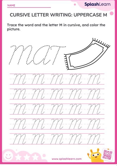 Cursive Letter Writing: Uppercase M — Printable ELA Worksheet