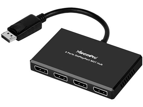 4 Port DisplayPort 12 to DisplayPort Multi Stream Transport MST Hub 1x4 1 Input 4 Output ...