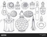 Vintage Perfume Bottle Illustration sketch template