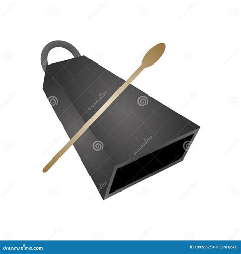 Isolated Cowbell. Musical Instrument Stock Vector - Illustration of instrument, percussion ...