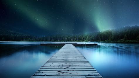 WALLPAPERS HD: Pier Aurora Landscape