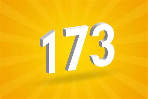 3D 173 number font alphabet. White 3D Number 173 with yellow background 13890833 Vector Art at ...