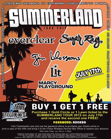 SUMMERLAND TOUR AT NTELOS PAVILION Including Everclear, Sugar Ray, Gin ...