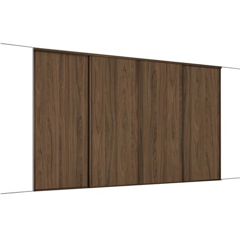 Spacepro Classic 4 Door Sliding Wardrobe Kit Walnut 3586 x 2260mm | Toolstation