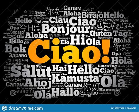 Ciao Hello Greeting in Italian Word Cloud Stock Illustration - Illustration of italian, learning ...