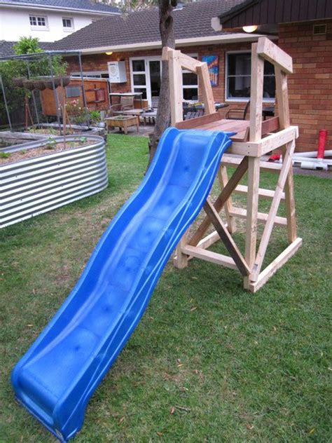 Giant DIY Paddling Pool in Backyard | Pool slide diy, Backyard slide, Diy slides