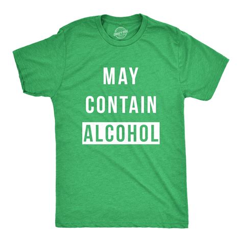 Mens May Contain Alcohol Funny Shirts Hilarious Drinking Novelty Cool T ...