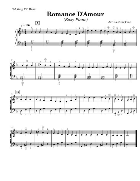 Romance piano easy Sheet music for Piano (Solo) | Musescore.com