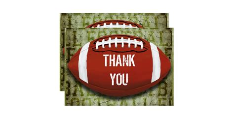 Football Vintage Green Grunge Thank You Card | Zazzle