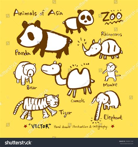 Hand Drawn Animal Illustration - Vector - 250001164 : Shutterstock