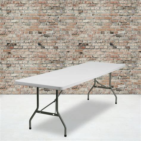 Flash Furniture 8-Foot Granite White Plastic Folding Table - Walmart.com - Walmart.com