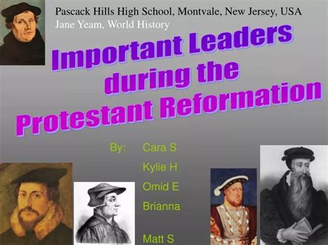 PPT - Important Leaders during the Protestant Reformation PowerPoint ...