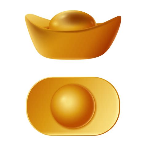 Chinese Gold Ingot. 3D illustration of Chinese new year gold ingot. Vector Illustration 17440990 ...