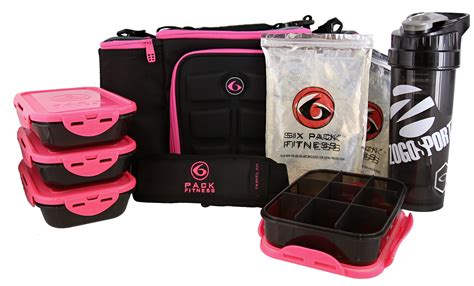 6 Pack Fitness Insulated Meal Prep Bag, Innovator 300 Black/Neon Pink (3 Meal) - Walmart.com