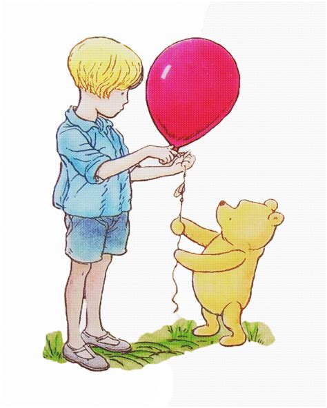 Christopher Robin and Pooh Bear Balloon Counted Cross Stitch Pattern ...