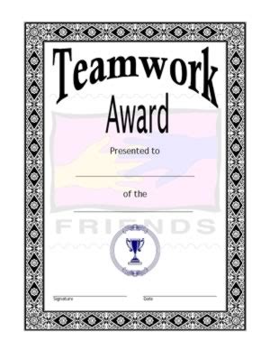 Teamwork Award Certificate #4 | Certificate Templates | Teachers