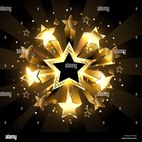 Explosion of golden, sparkling stars on a black background. Golden Star Stock Photo - Alamy