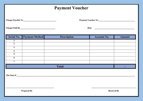 Cash Payment Voucher Template Excel Free Download - Printable Templates