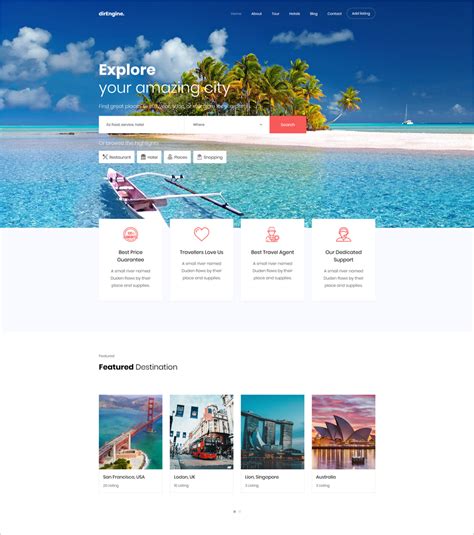 20 Best Free Travel Website Templates