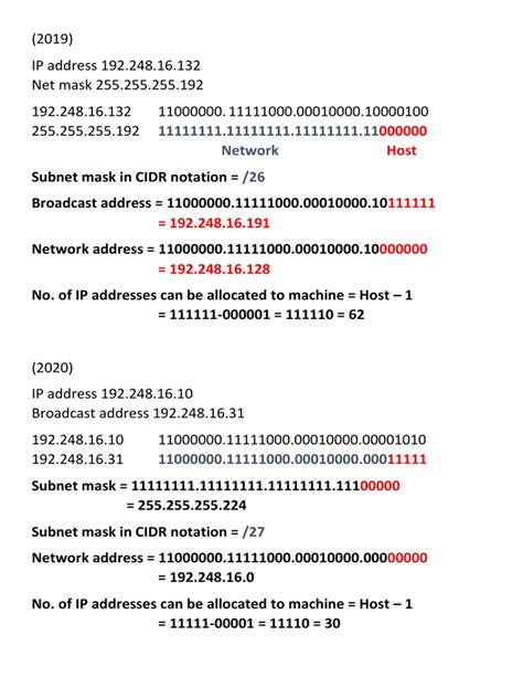 CN Subnet mask, Broadcast address & Network address | PDF