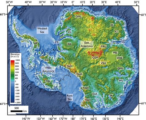 Topographic Map of Antarctica