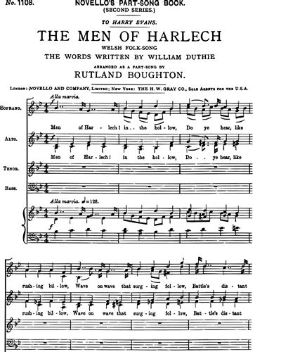 The Men of Harlech Sheet Music by Rutland Boughton | nkoda | Free 7 ...