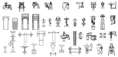 Detail gym equipment list detail autocad file - Cadbull