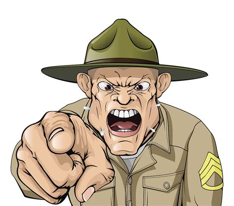 Cartoon angry army drill sergeant shouting | Illustration of… | Flickr