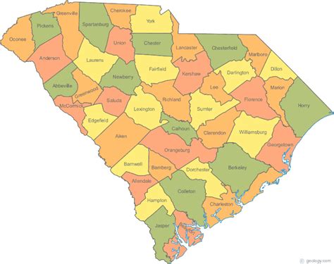 South Carolina State Map | Color 2018