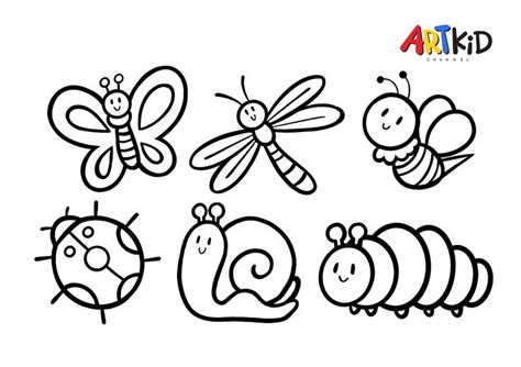 Bugs | Free printable coloring pages | Butterfly, dragonfly, bee, ladybug, snail, worm | Bug ...