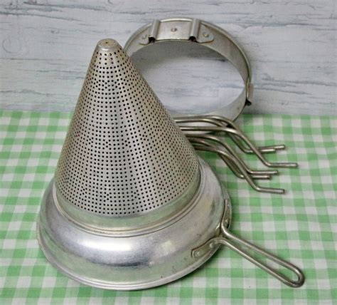 Vintage Aluminum Cone Strainer with Stand Large Wear-Ever | Etsy