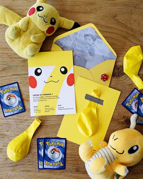 Lucas's Pokemon Birthday Party Invitations