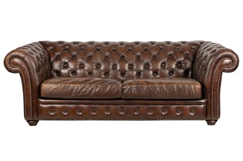 Lot - Brown Leather Chesterfield Sofa