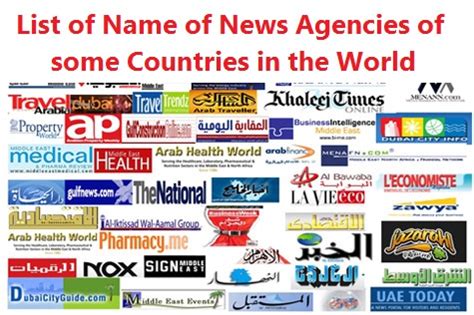 List of Name of News Agencies of some Countries in the World - VidyaGyaan