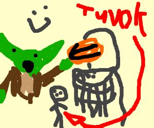 Yoda dunking on Tuvok - Drawception