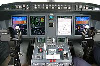 Jet airlines test: challenger 605 cockpit