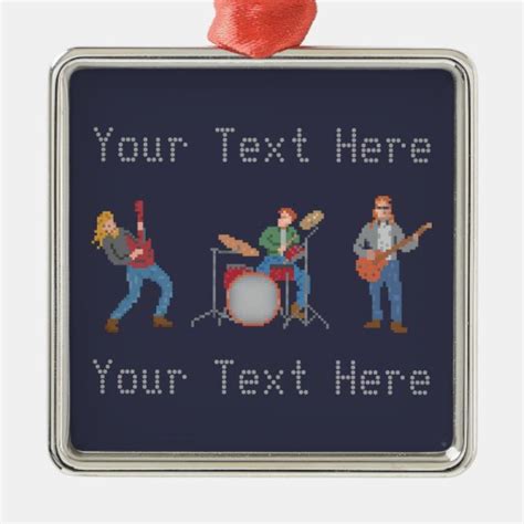 Custom Pixel Rock Band Metal Ornament | Zazzle.com