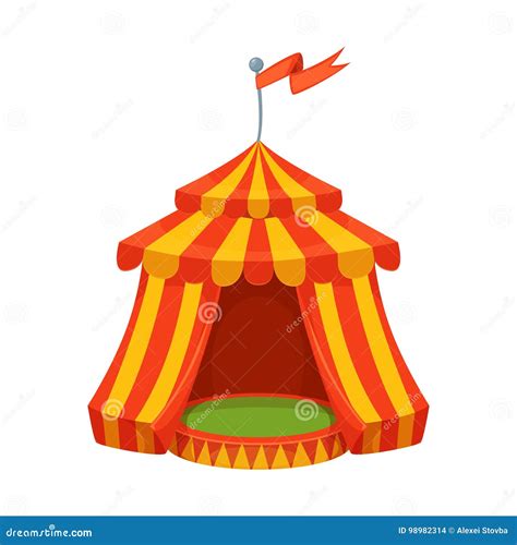 Colorful Cartoon Circus Tent Illustration. Vector Design. Stock Vector - Illustration of party ...