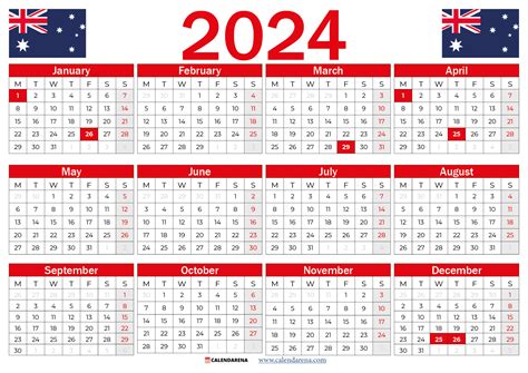 Printable Monthly Calendar 2024 Australia Pdf - Inger Lenette