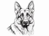 German Shepherd Coloring Escape  Page sketch template