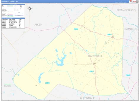 Barnwell County, SC Digital Map - Basic